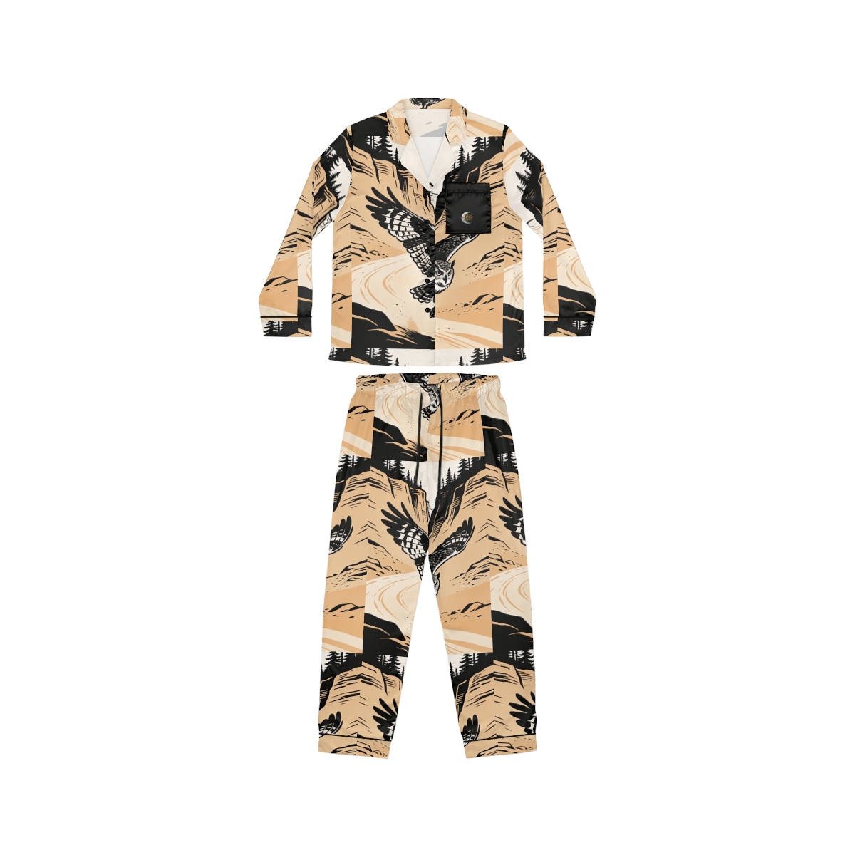 HD Canyon Owl Women’s Satin Pajama Set