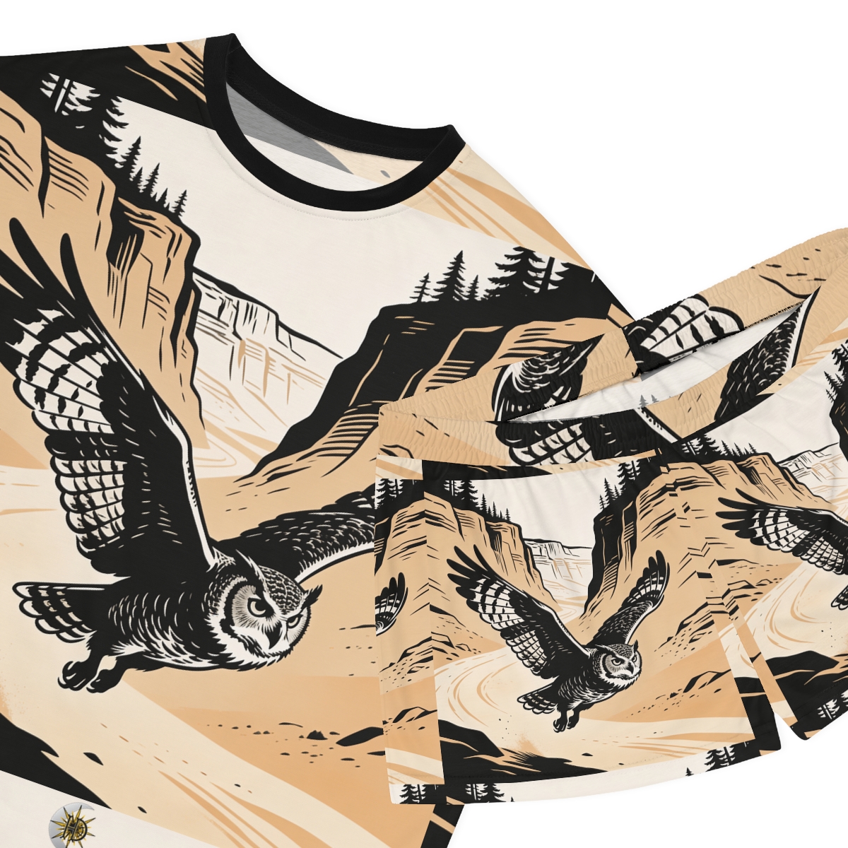 HD Canyon Owl Women’s Short Pajama Set — additional view