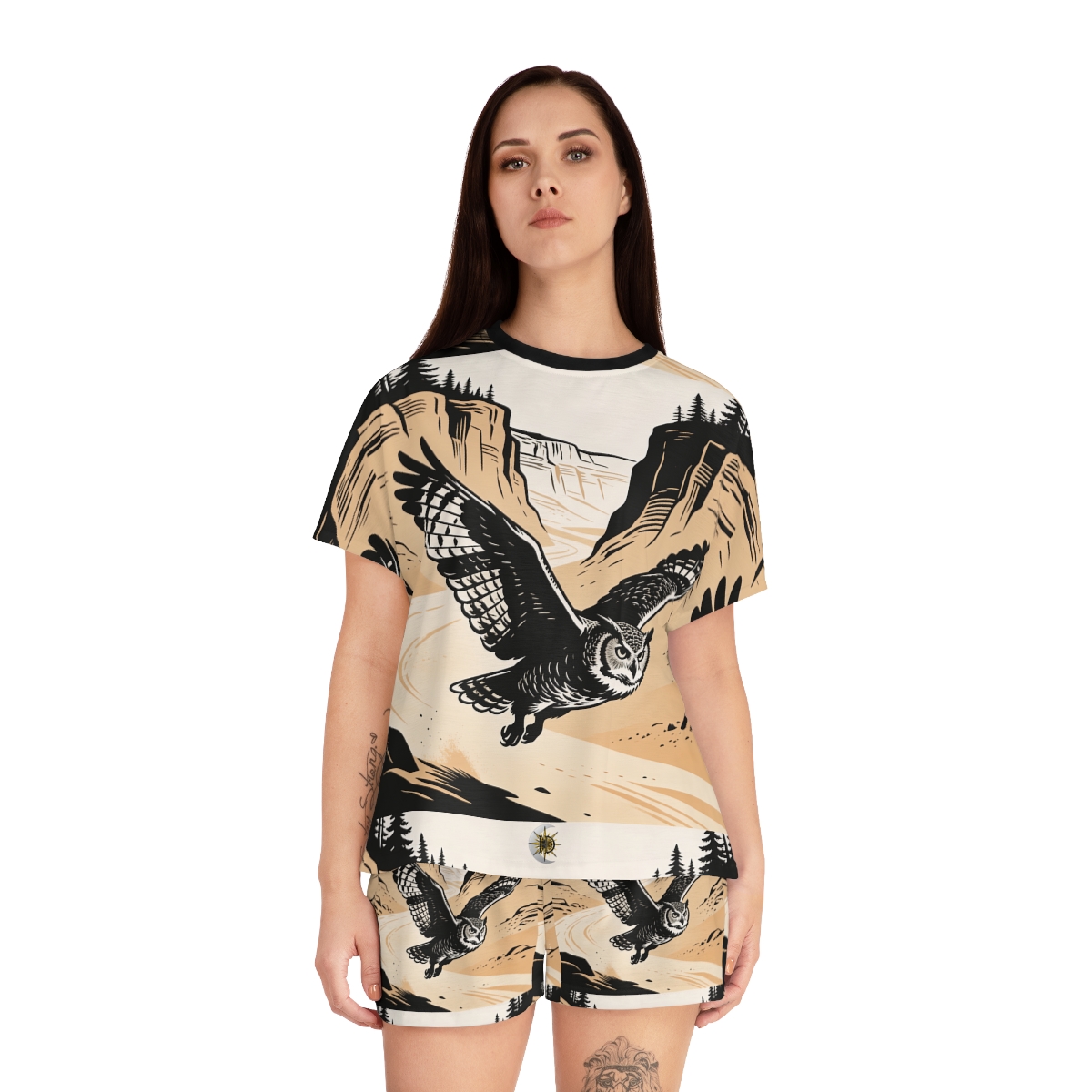 HD Canyon Owl Women’s Short Pajama Set — additional view