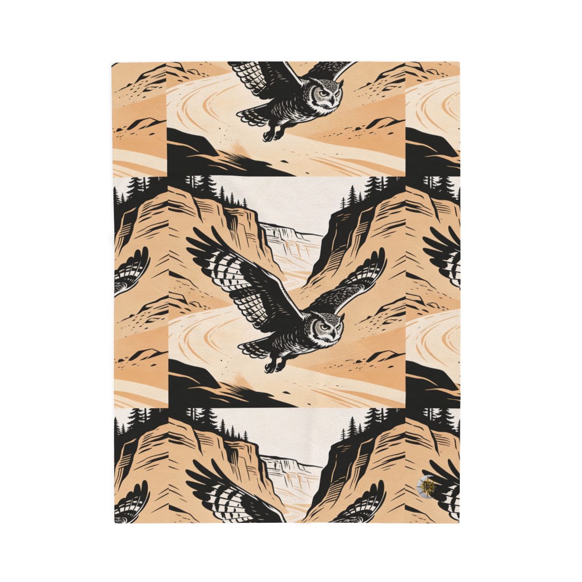 HD Canyon Owl Velveteen Plush Blanket