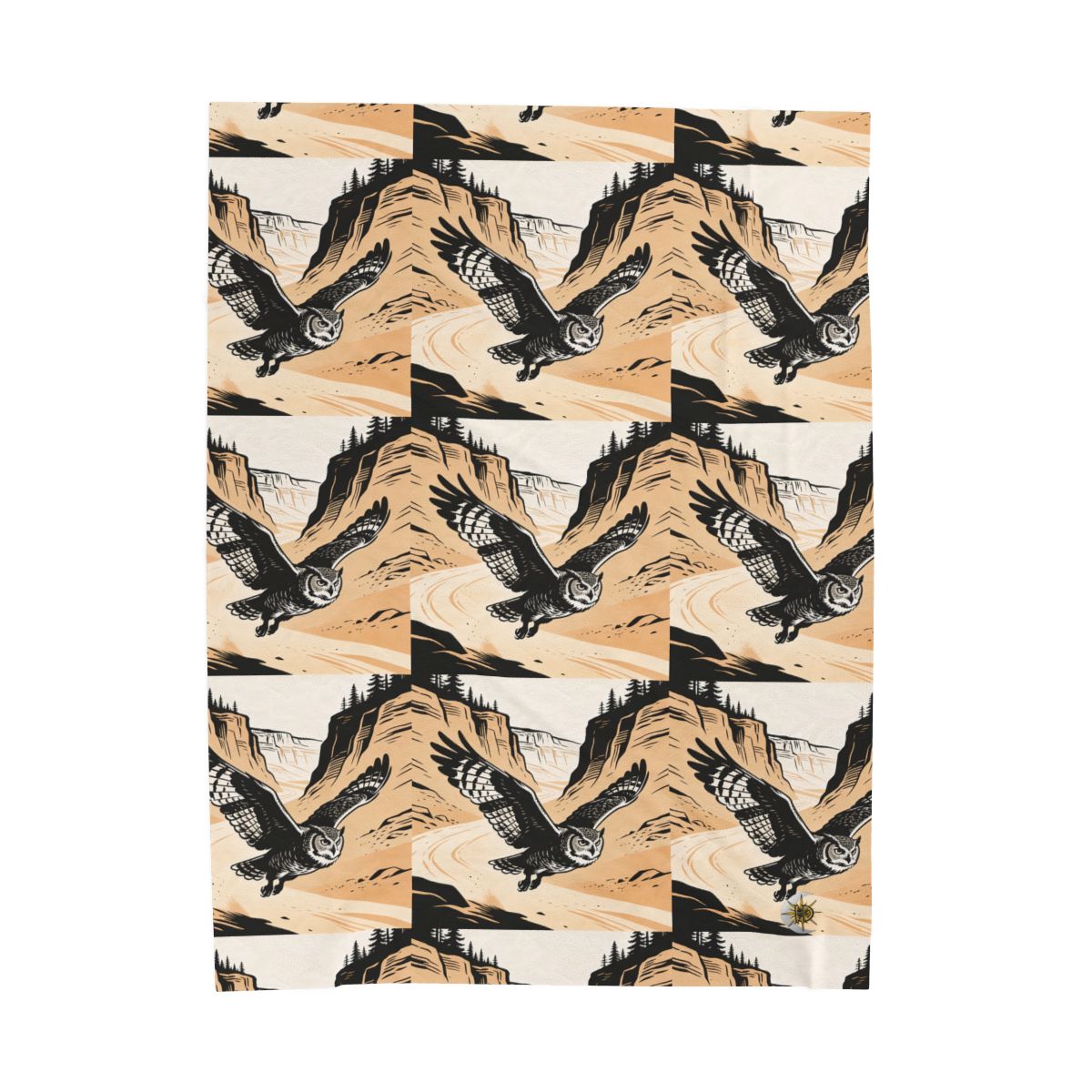 HD Canyon Owl Velveteen Plush Blanket — additional view