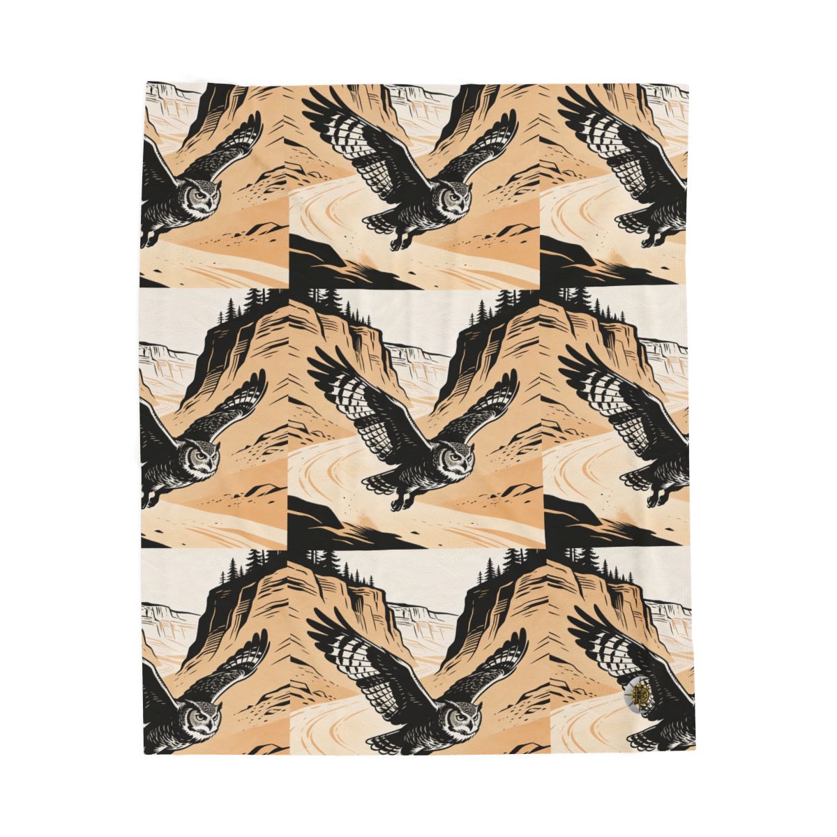 HD Canyon Owl Velveteen Plush Blanket — additional view
