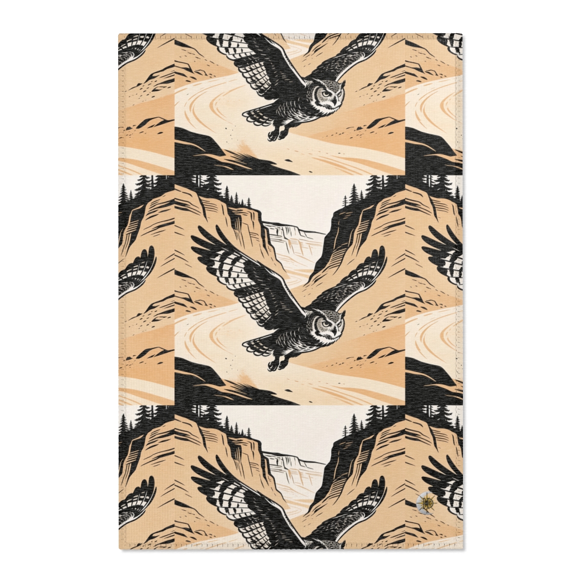 HD Canyon Owl Polyester Chenille Area Rug