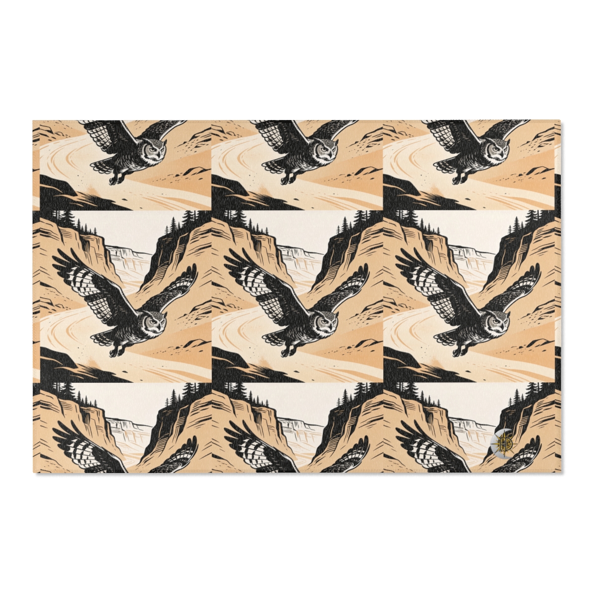 HD Canyon Owl Polyester Chenille Area Rug — additional view