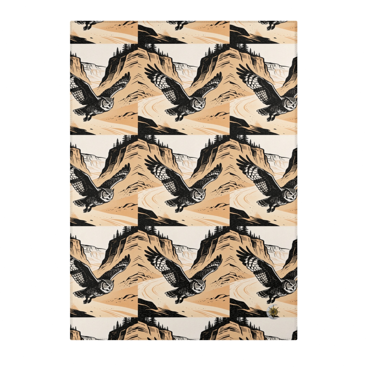 HD Canyon Owl Polyester Chenille Area Rug — additional view
