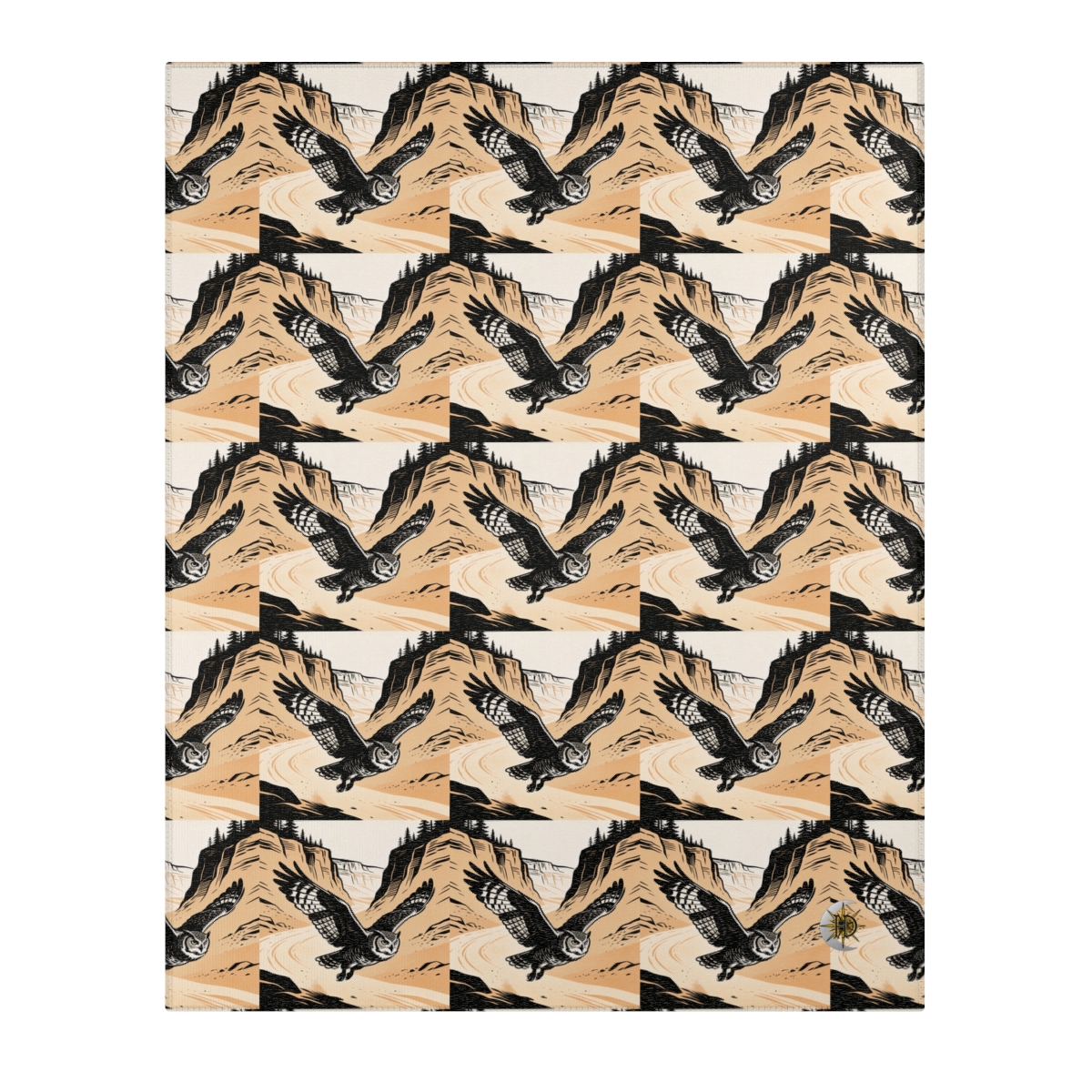 HD Canyon Owl Polyester Chenille Area Rug — additional view