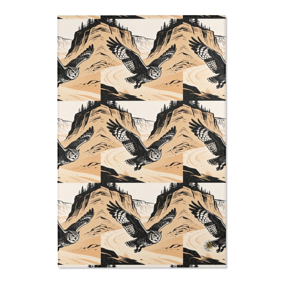 HD Canyon Owl Polyester Chenille Area Rug — additional view