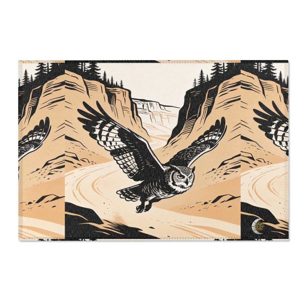 HD Canyon Owl Polyester Chenille Area Rug — additional view