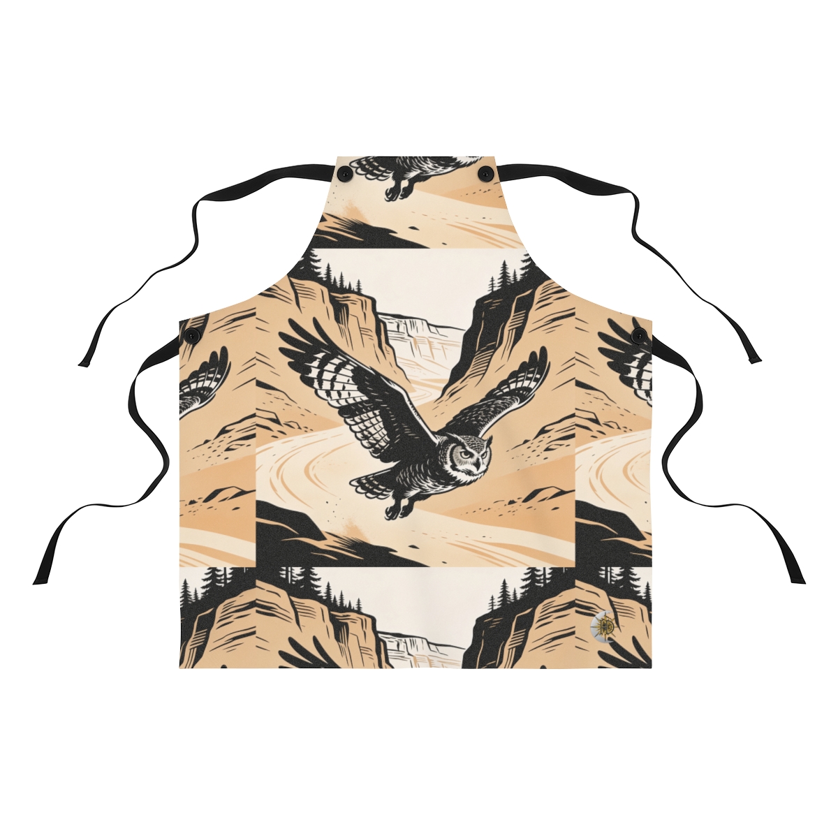 HD Canyon Owl Polyester Kitchen Apron