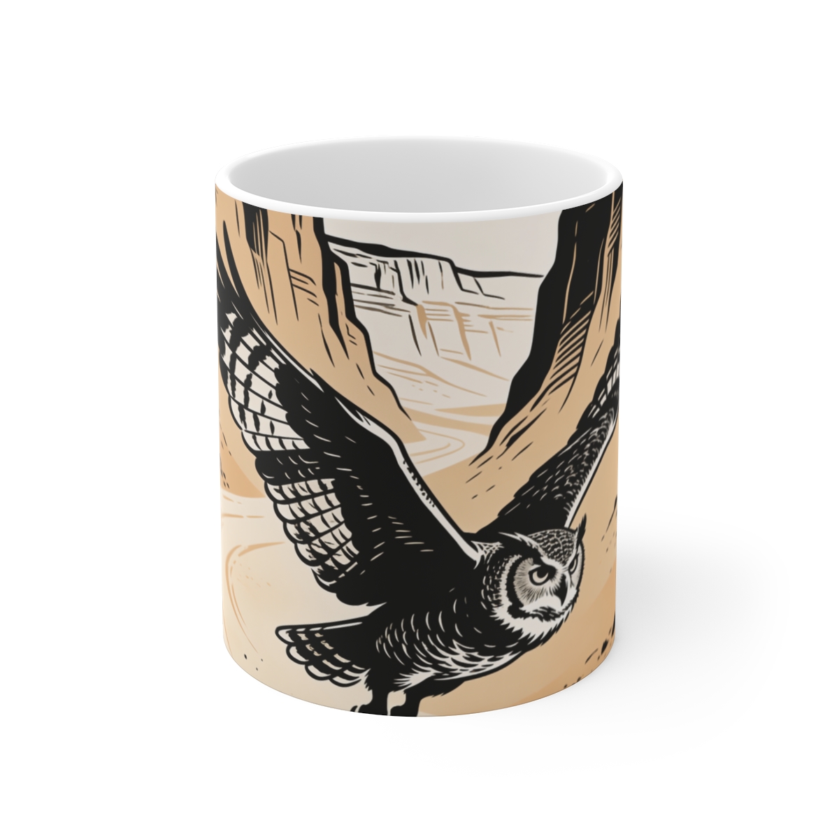 HD Canyon Owl Ceramic Mug 11oz