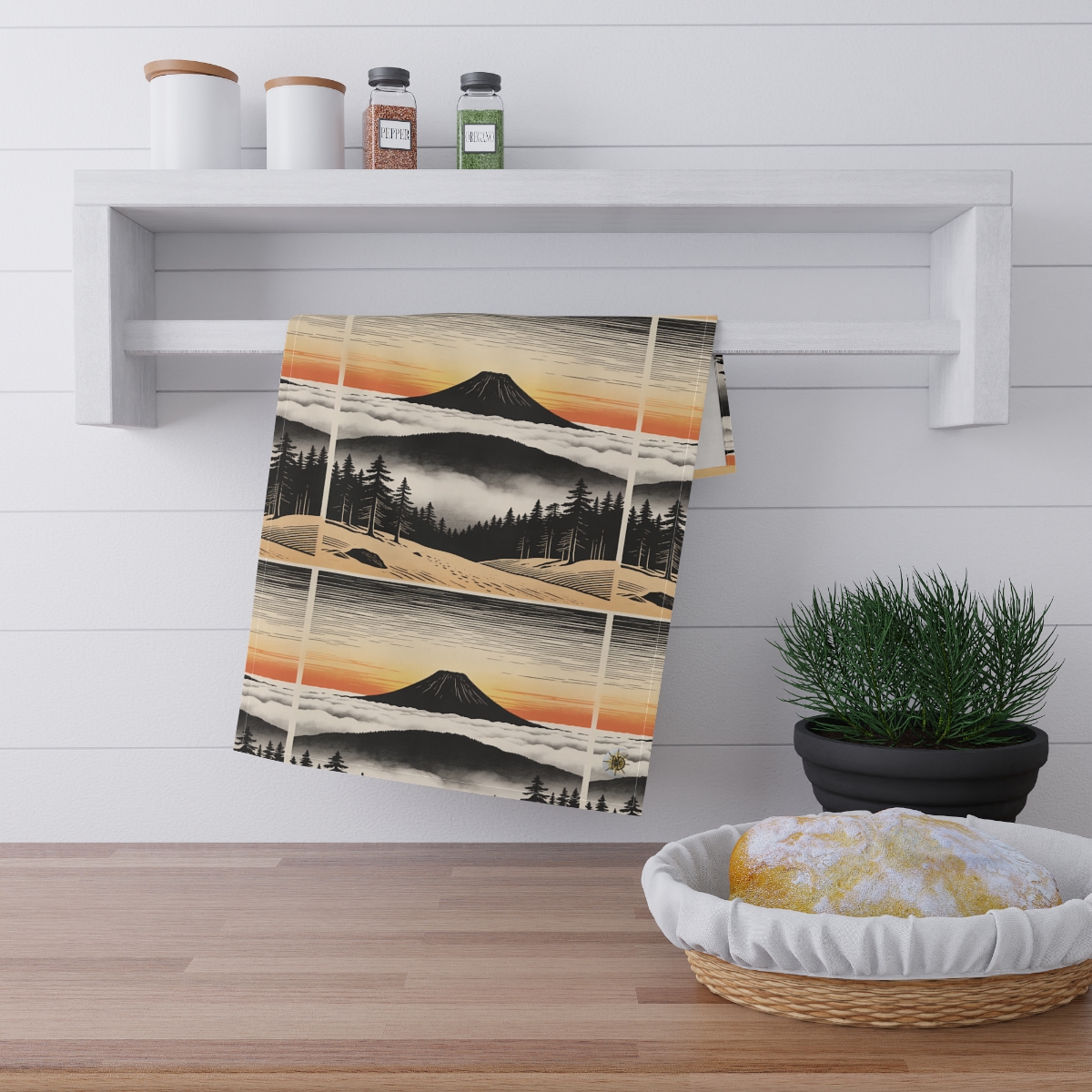 HD Sunrise Above the Clouds 100% Cotton Twill Tea Towel