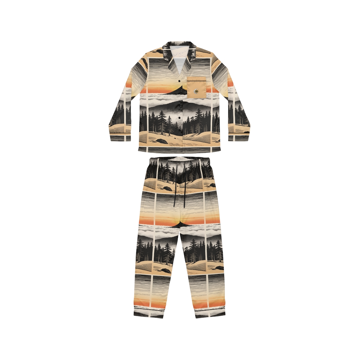 HD Sunrise Above the Clouds Women’s Satin Pajama Set