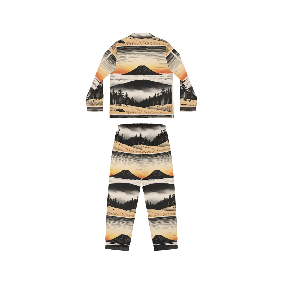 HD Sunrise Above the Clouds Women’s Satin Pajama Set — additional view