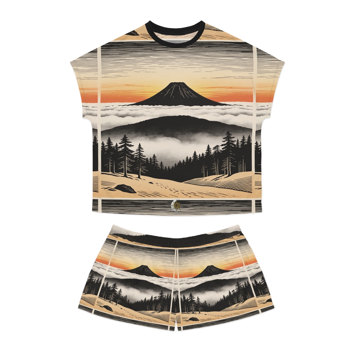 HD Sunrise Above the Clouds Women’s Short Pajama Set