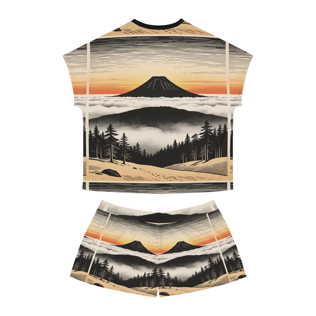HD Sunrise Above the Clouds Women’s Short Pajama Set — additional view