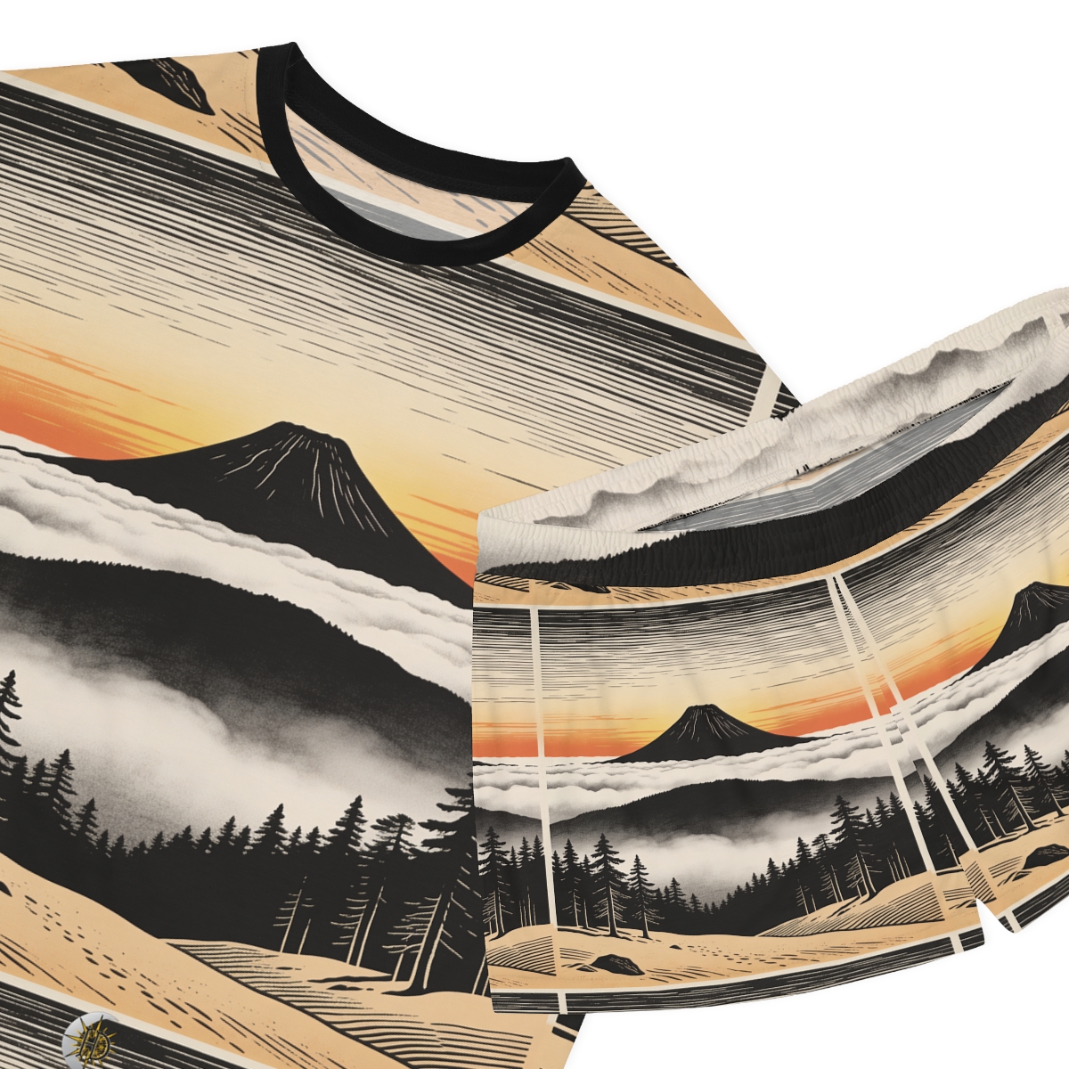 HD Sunrise Above the Clouds Women’s Short Pajama Set — additional view