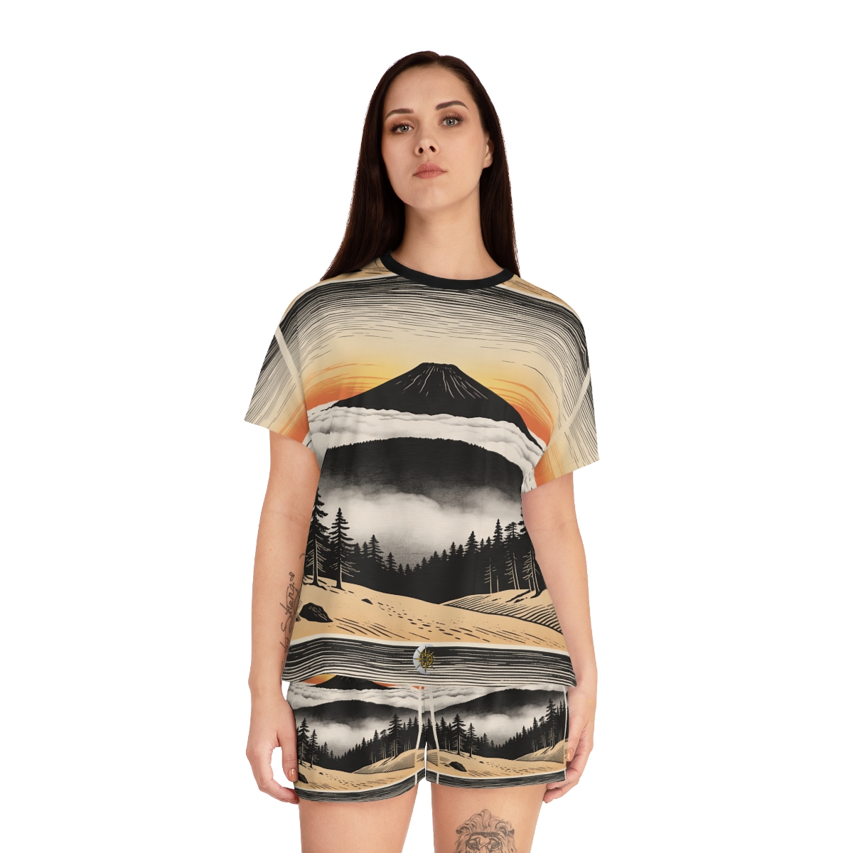 HD Sunrise Above the Clouds Women’s Short Pajama Set — additional view