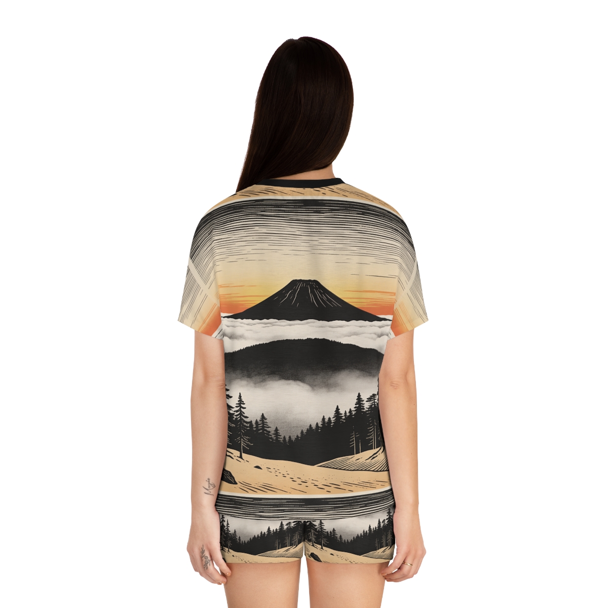 HD Sunrise Above the Clouds Women’s Short Pajama Set — additional view