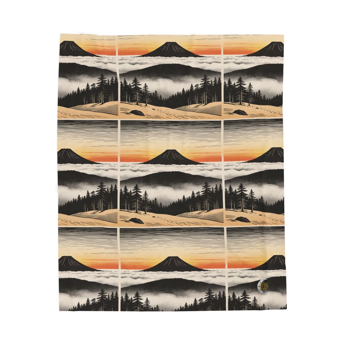 HD Sunrise Above the Clouds Velveteen Plush Blanket — additional view