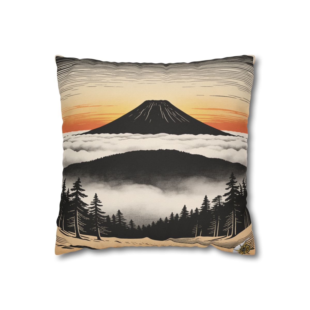 HD Sunrise Above the Clouds Square Polyester Pillow Cover