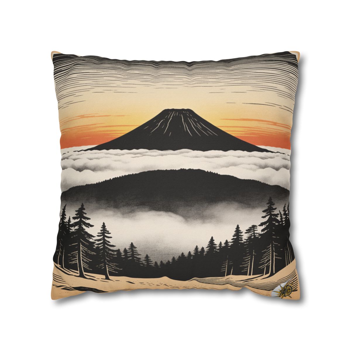 HD Sunrise Above the Clouds Square Polyester Pillow Cover — additional view