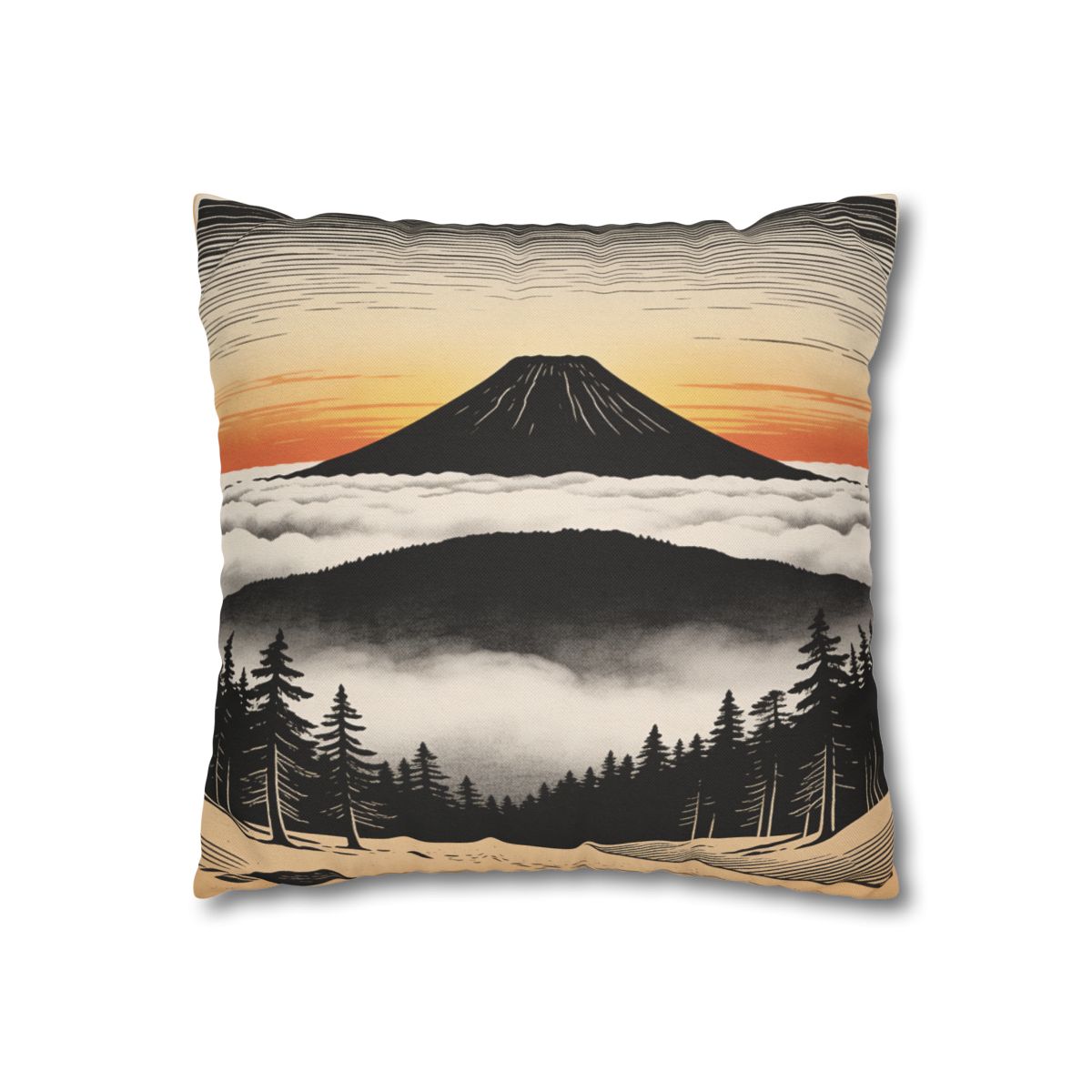 HD Sunrise Above the Clouds Square Polyester Pillow Cover — additional view