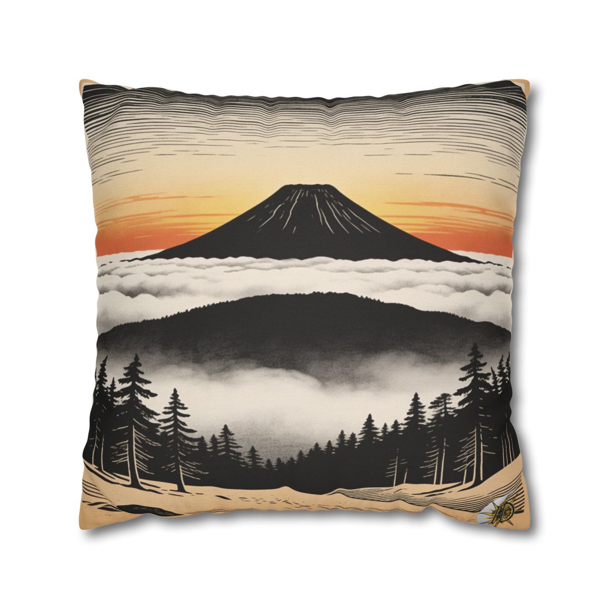 HD Sunrise Above the Clouds Square Polyester Pillow Cover — additional view
