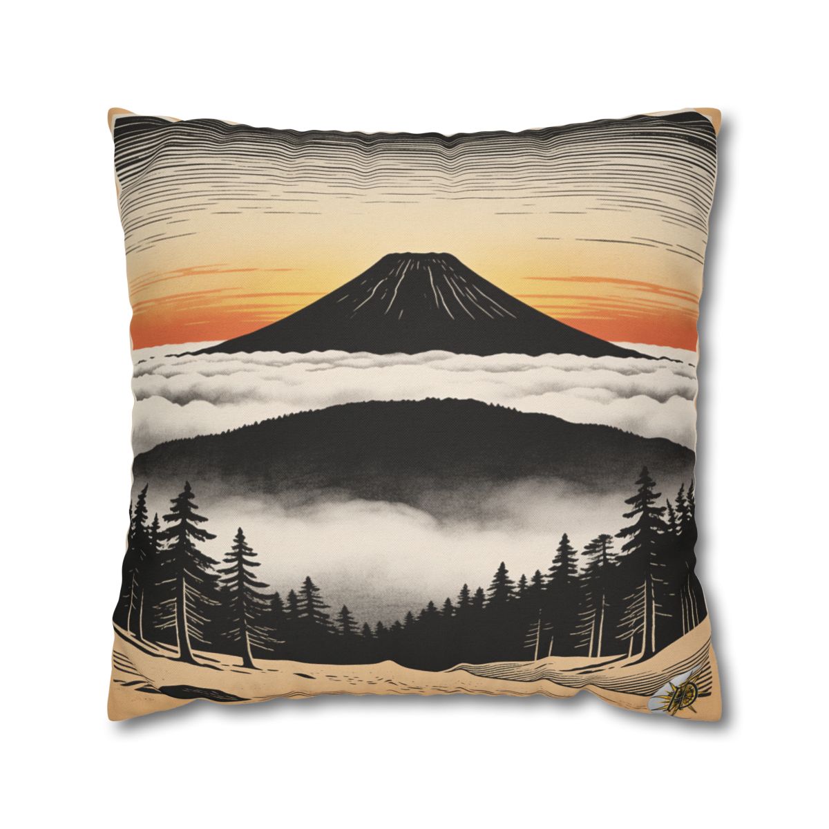 HD Sunrise Above the Clouds Square Polyester Pillow Cover — additional view