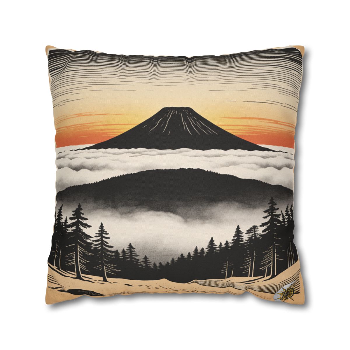 HD Sunrise Above the Clouds Square Polyester Pillow Cover — additional view
