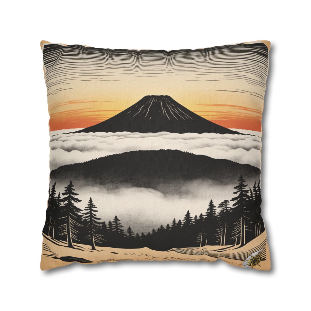 HD Sunrise Above the Clouds Square Polyester Pillow Cover — additional view