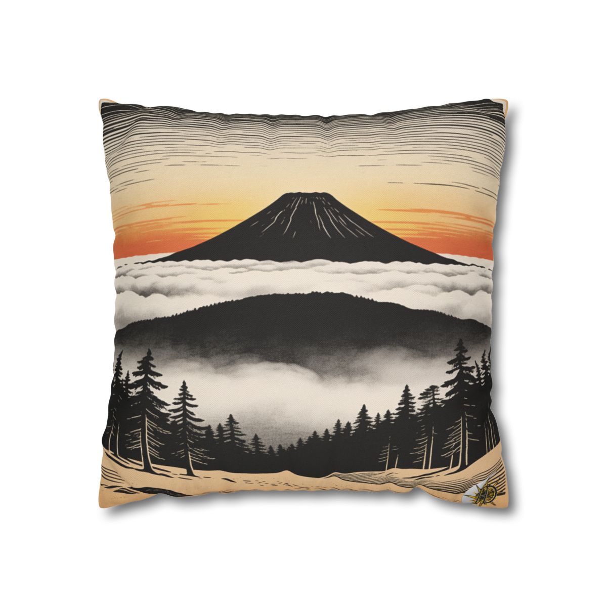 HD Sunrise Above the Clouds Square Polyester Pillow Cover — additional view