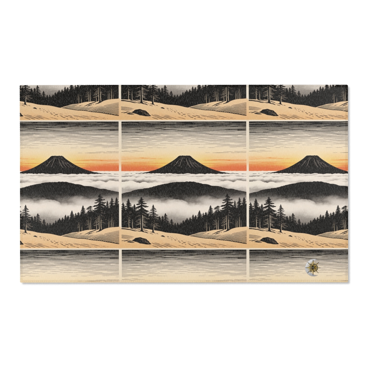 HD Sunrise Above the Clouds Polyester Chenille Area Rug — additional view