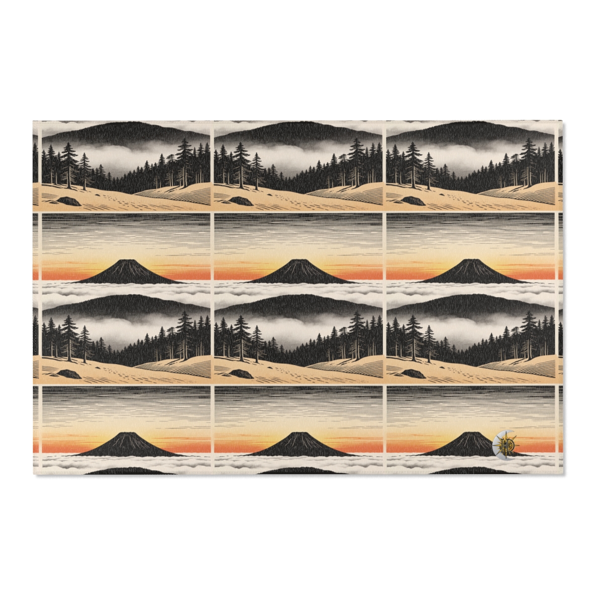 HD Sunrise Above the Clouds Polyester Chenille Area Rug — additional view