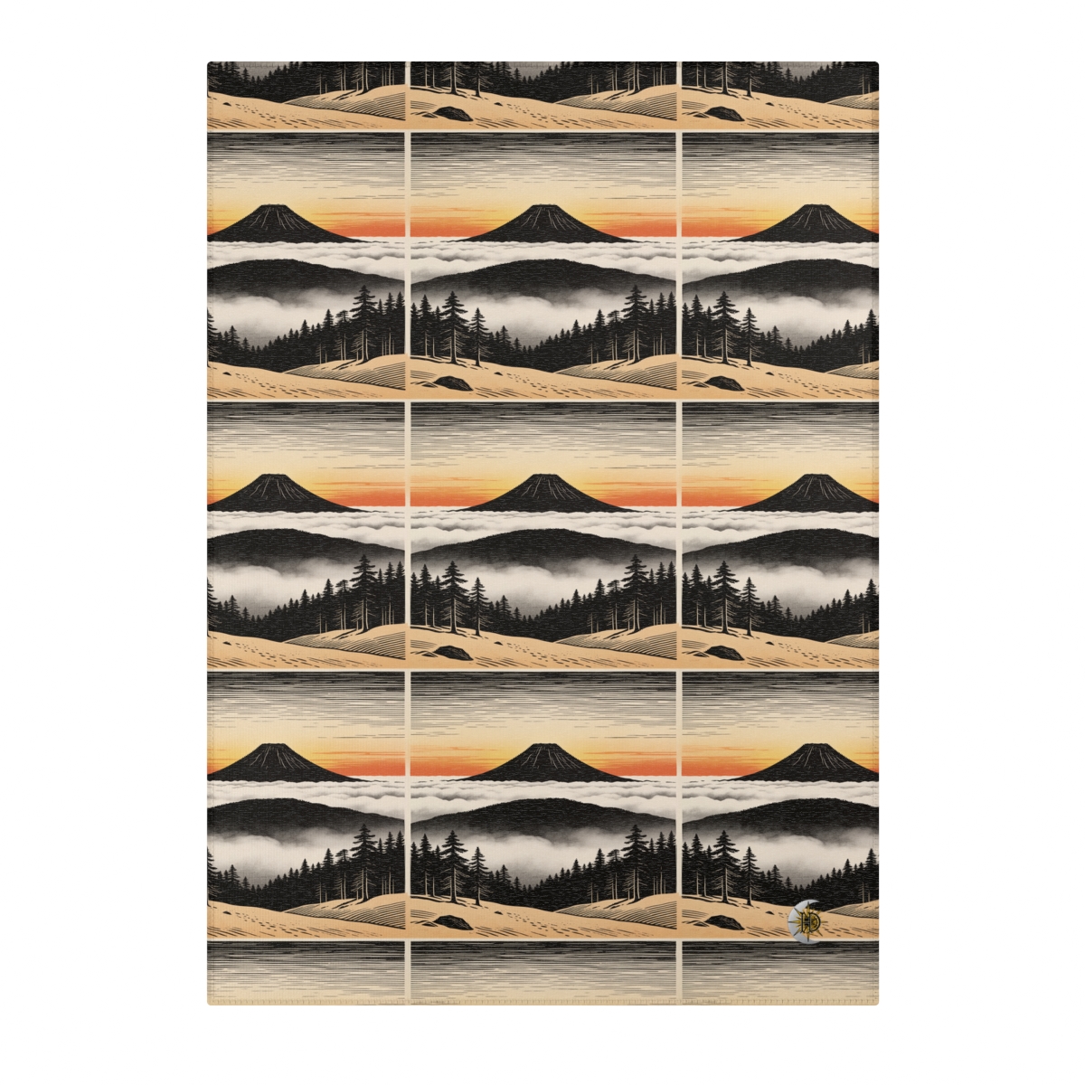 HD Sunrise Above the Clouds Polyester Chenille Area Rug — additional view