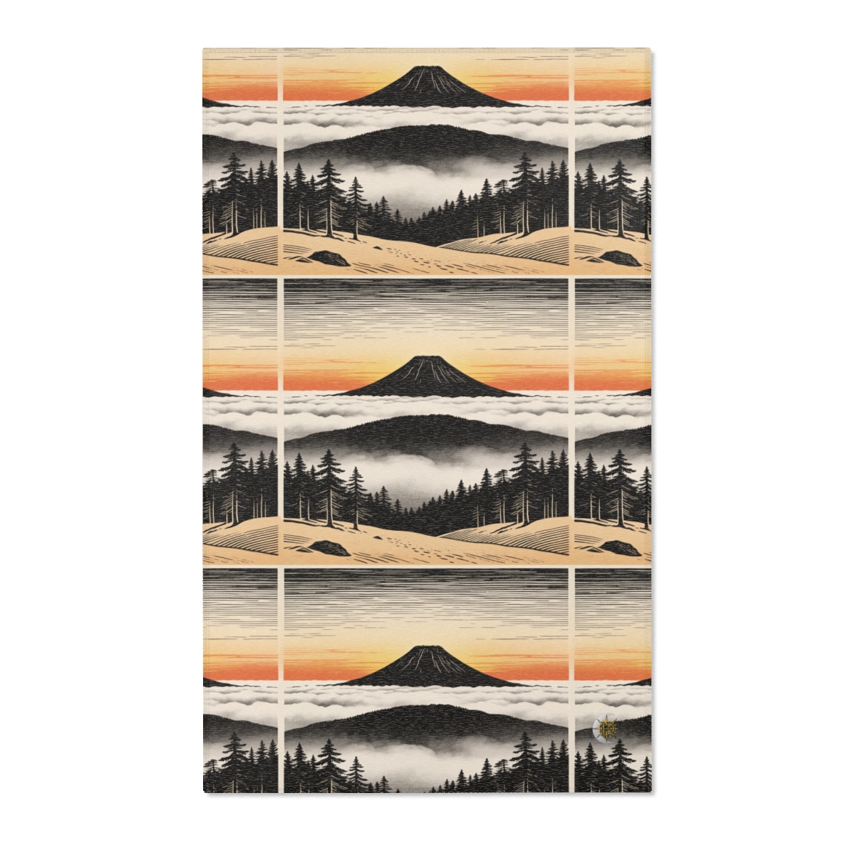 HD Sunrise Above the Clouds Polyester Chenille Area Rug — additional view