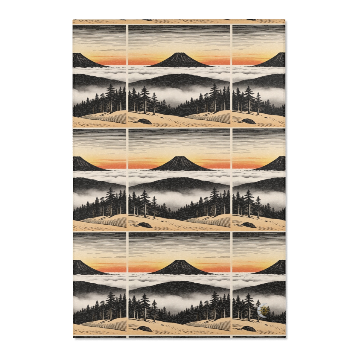 HD Sunrise Above the Clouds Polyester Chenille Area Rug — additional view