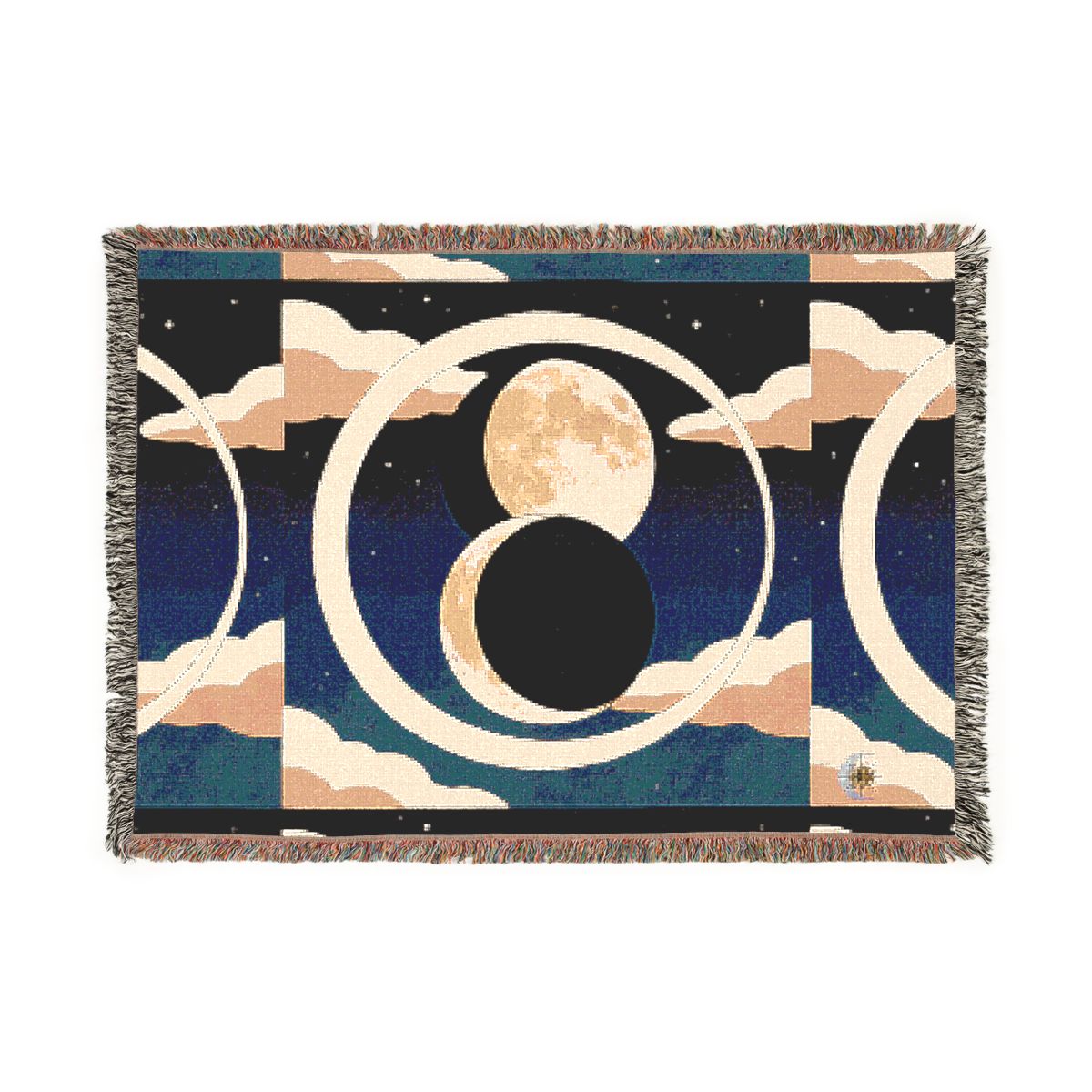HD Moonrise Orbit 100% Cotton Woven Blanket