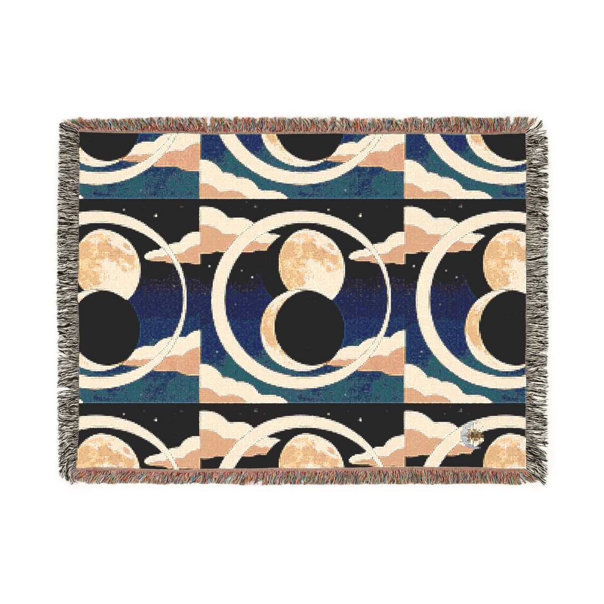 HD Moonrise Orbit 100% Cotton Woven Blanket — additional view