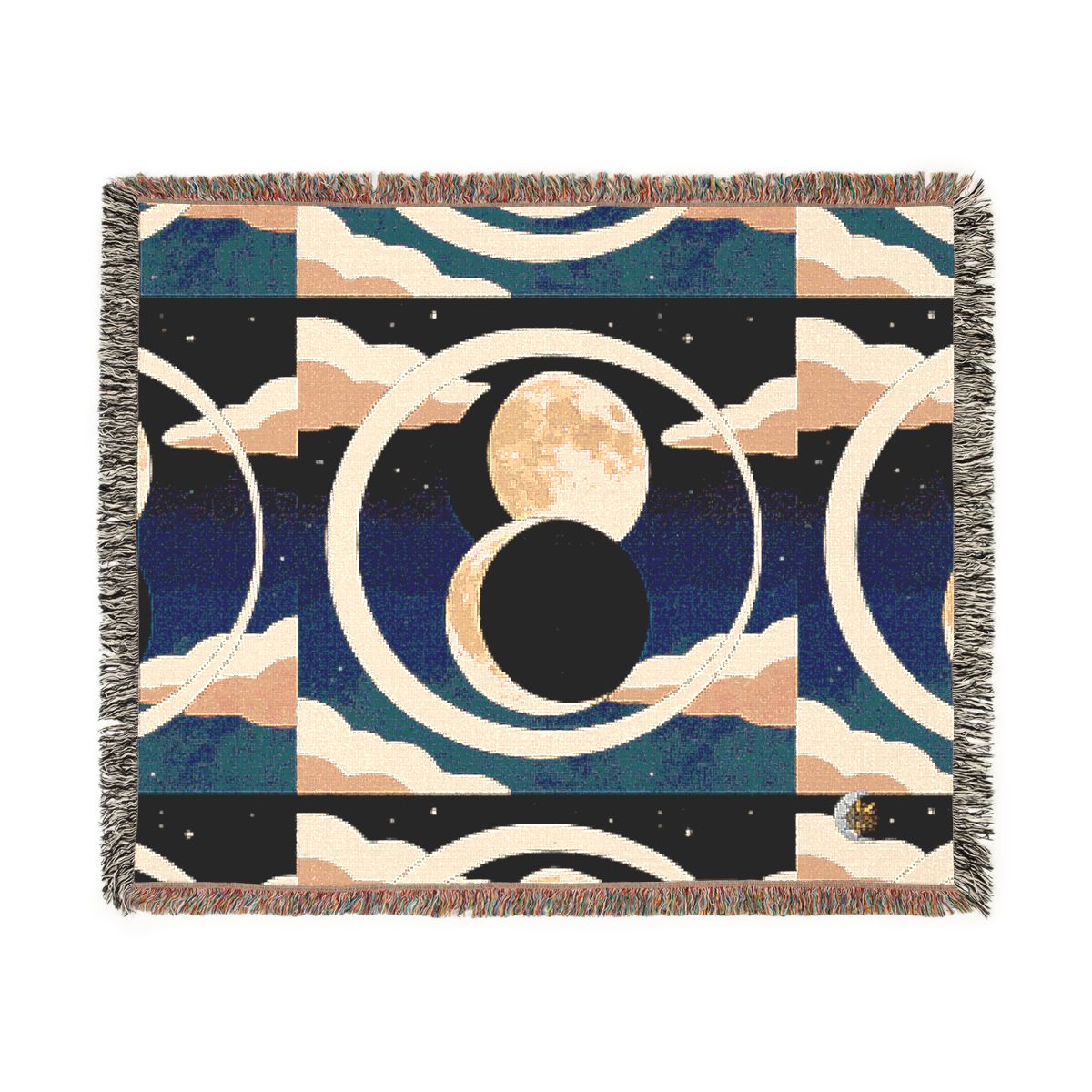 HD Moonrise Orbit 100% Cotton Woven Blanket — additional view