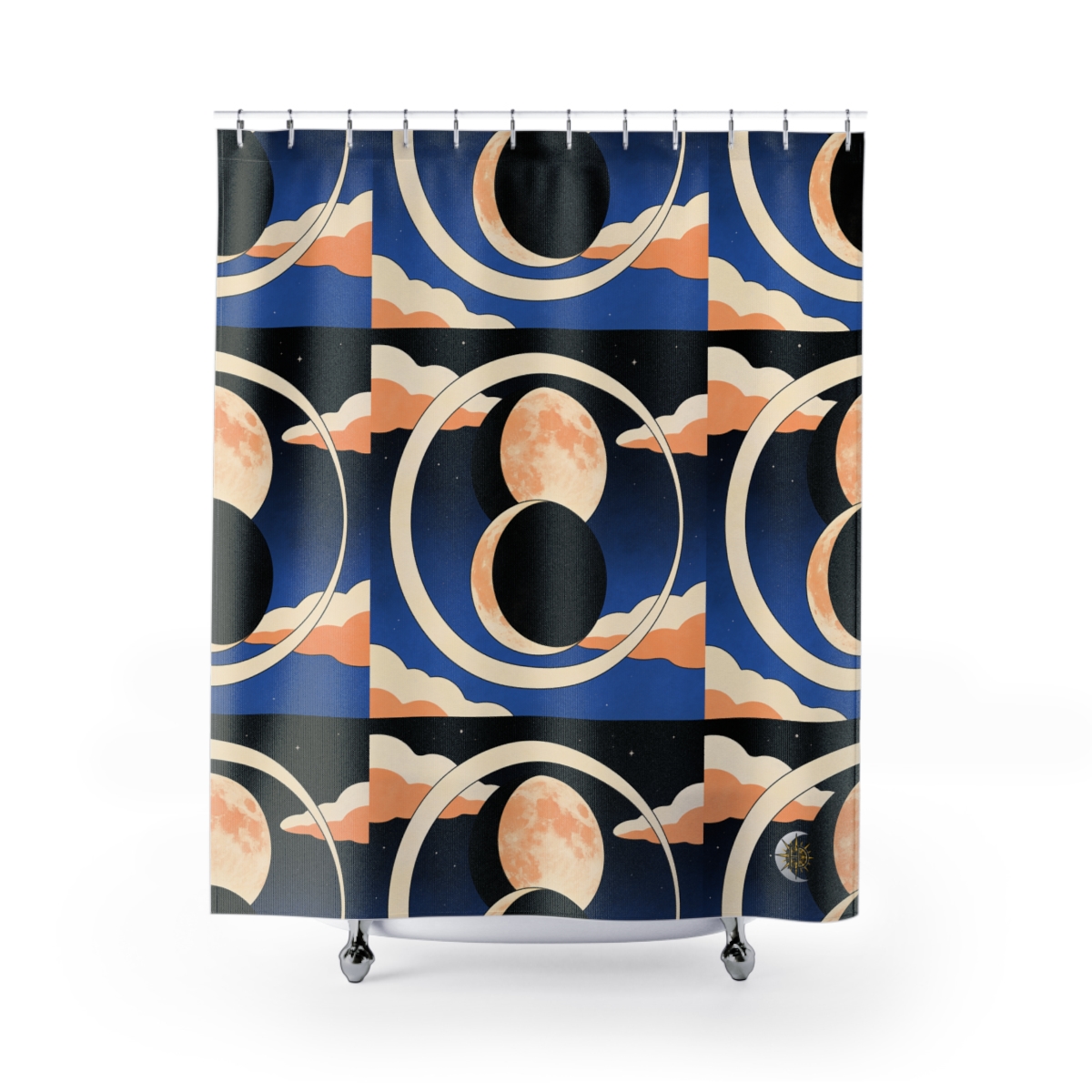 HD Moonrise Orbit Shower Curtain