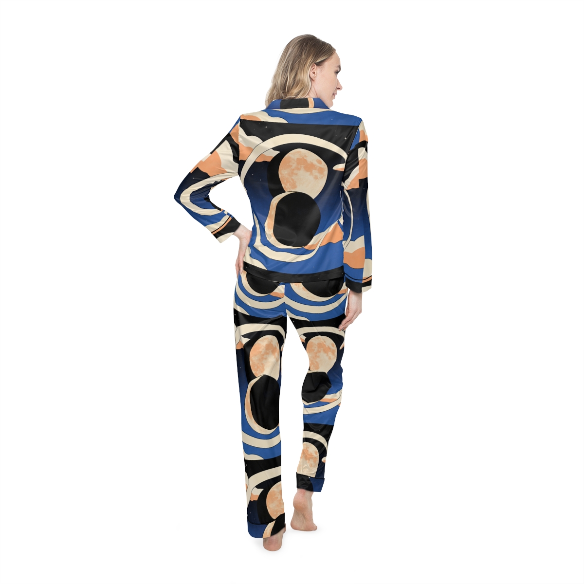 HD Moonrise Orbit Women’s Satin Pajama Set — additional view