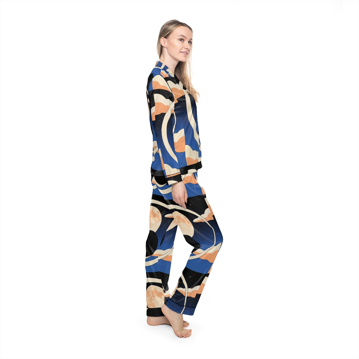HD Moonrise Orbit Women’s Satin Pajama Set — additional view