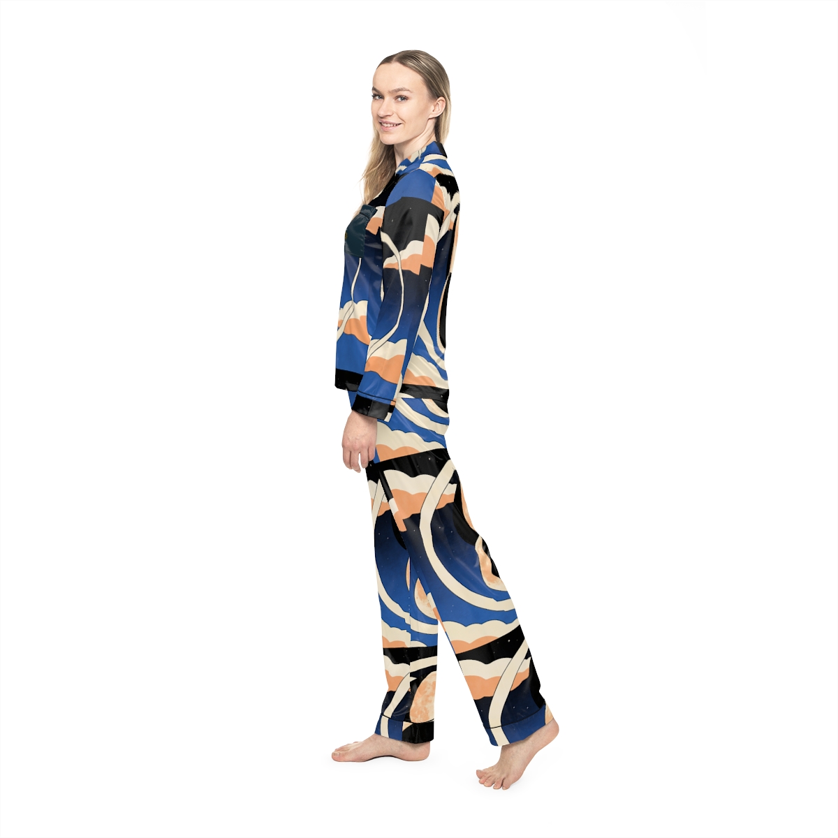HD Moonrise Orbit Women’s Satin Pajama Set — additional view