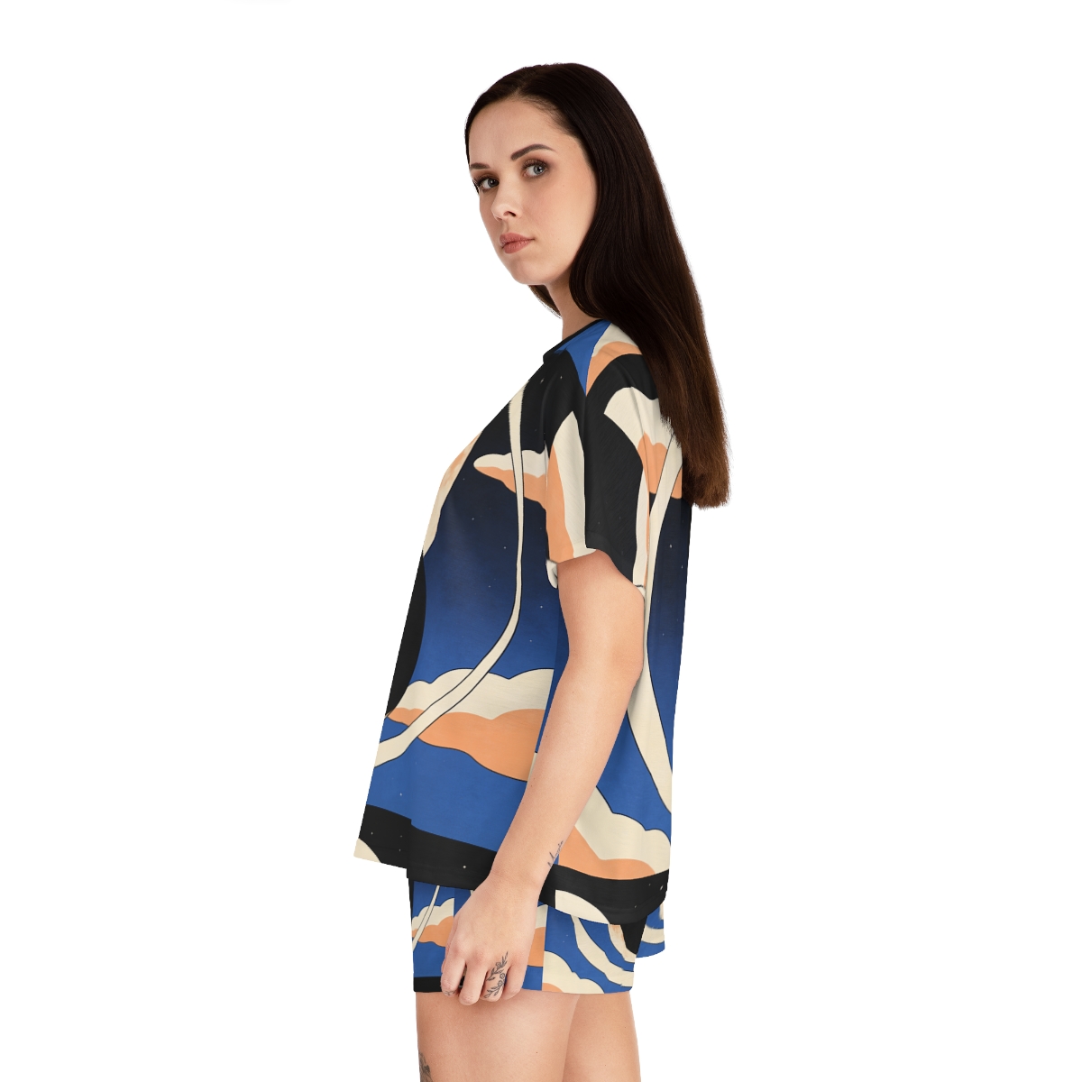 HD Moonrise Orbit Women’s Short Pajama Set — additional view