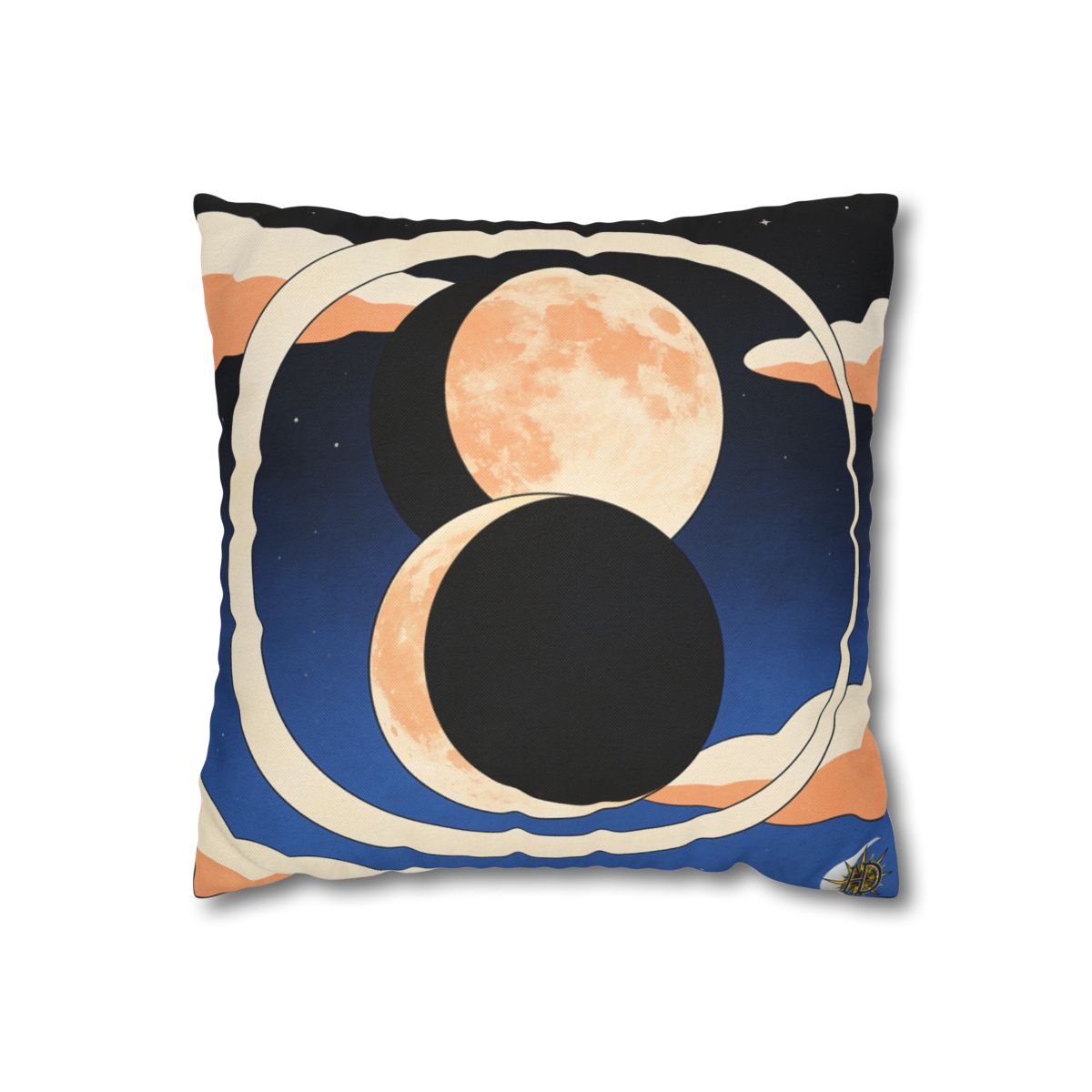 HD Moonrise Orbit Square Polyester Pillow Cover