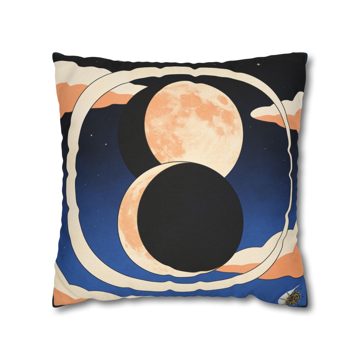 HD Moonrise Orbit Square Polyester Pillow Cover — additional view