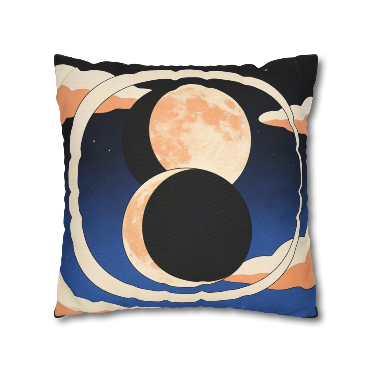 HD Moonrise Orbit Square Polyester Pillow Cover — additional view
