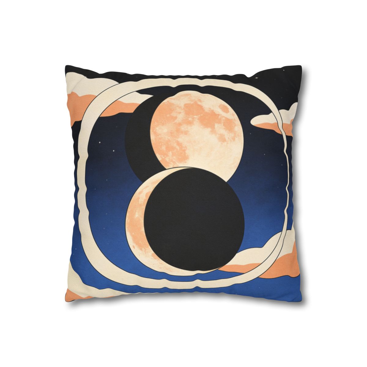 HD Moonrise Orbit Square Polyester Pillow Cover — additional view