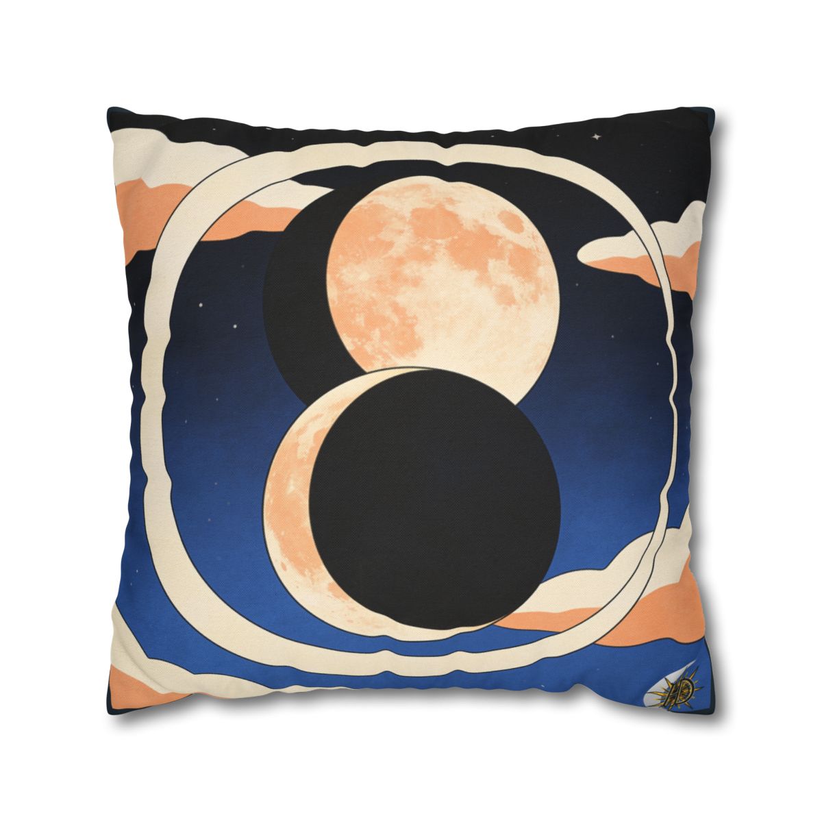 HD Moonrise Orbit Square Polyester Pillow Cover — additional view