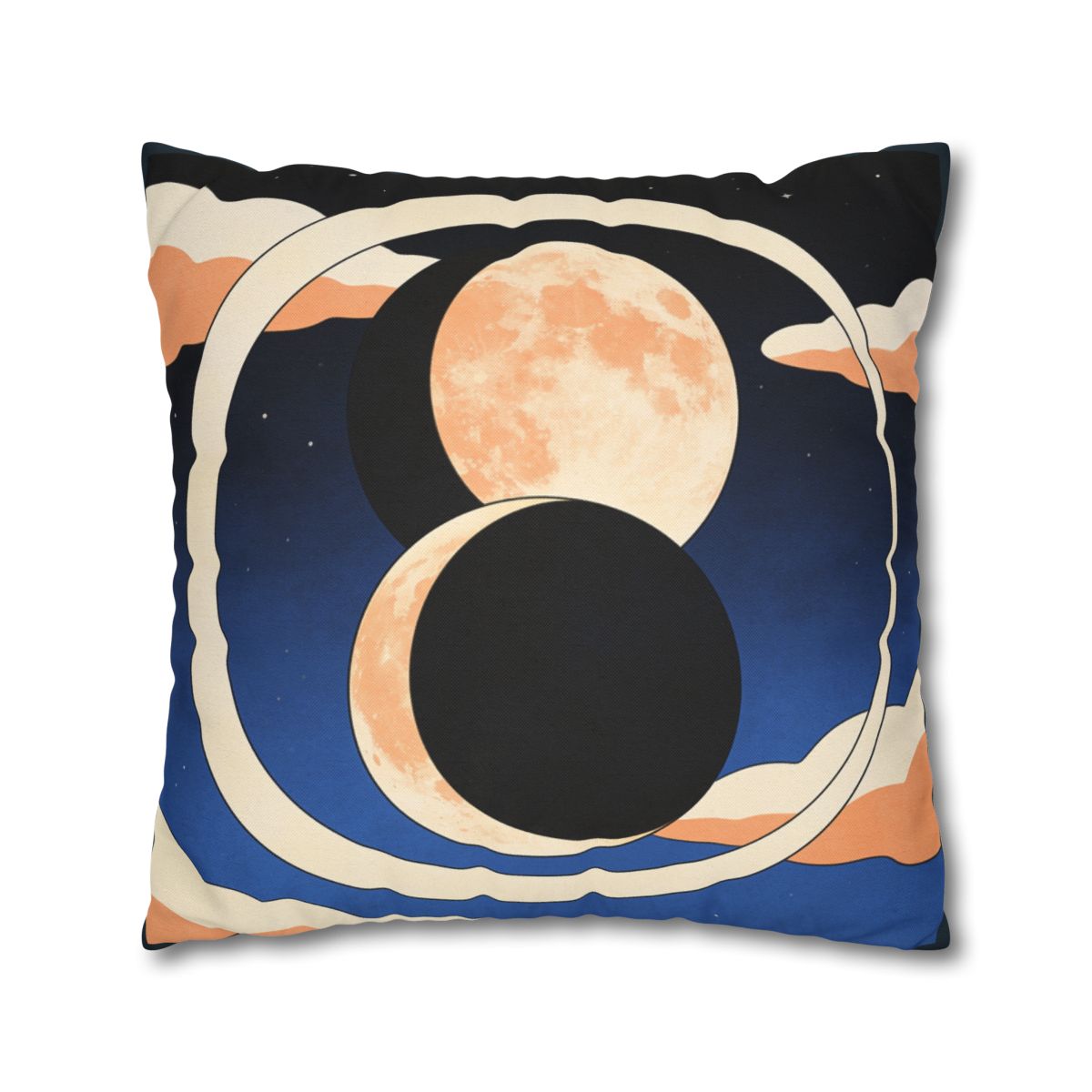 HD Moonrise Orbit Square Polyester Pillow Cover — additional view